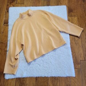 Leze the Label Maya Mock Neck Shirt Women's Large Apricot Yellow Sustainable